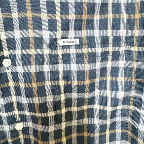 Barbour Mens Coll Thermo Shirt Button Down Inky Blue Regular Fit US Medium - Picture 3 of 9